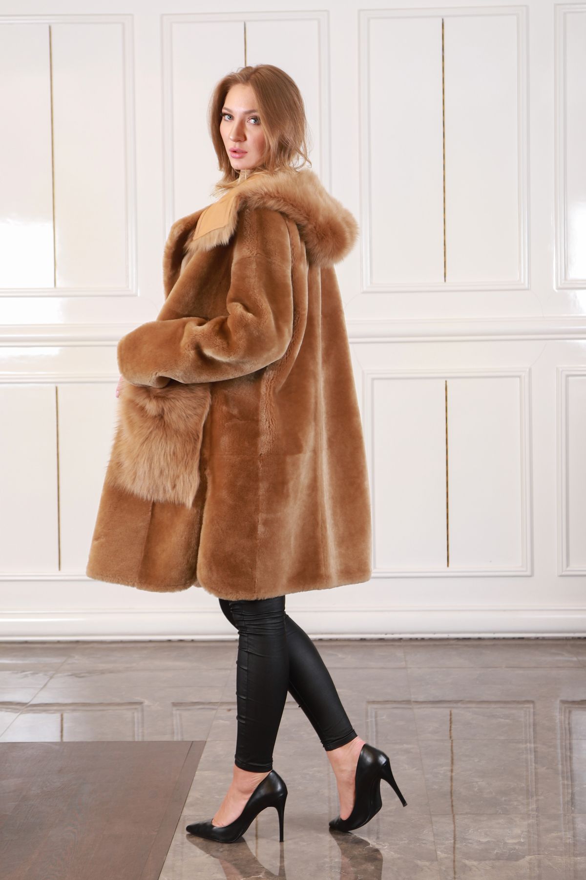 Elegant and warm astragan fur coats