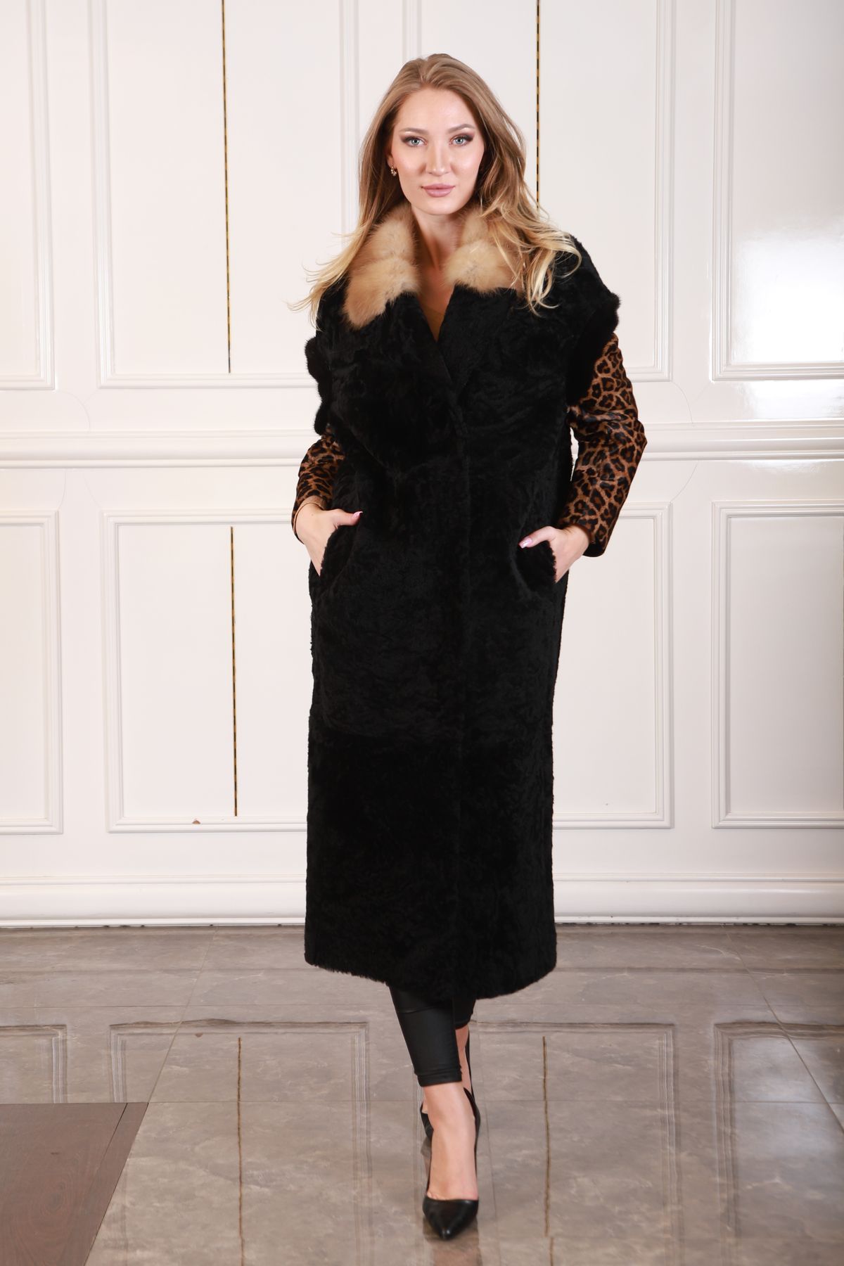 Elegant and warm astragan fur coats